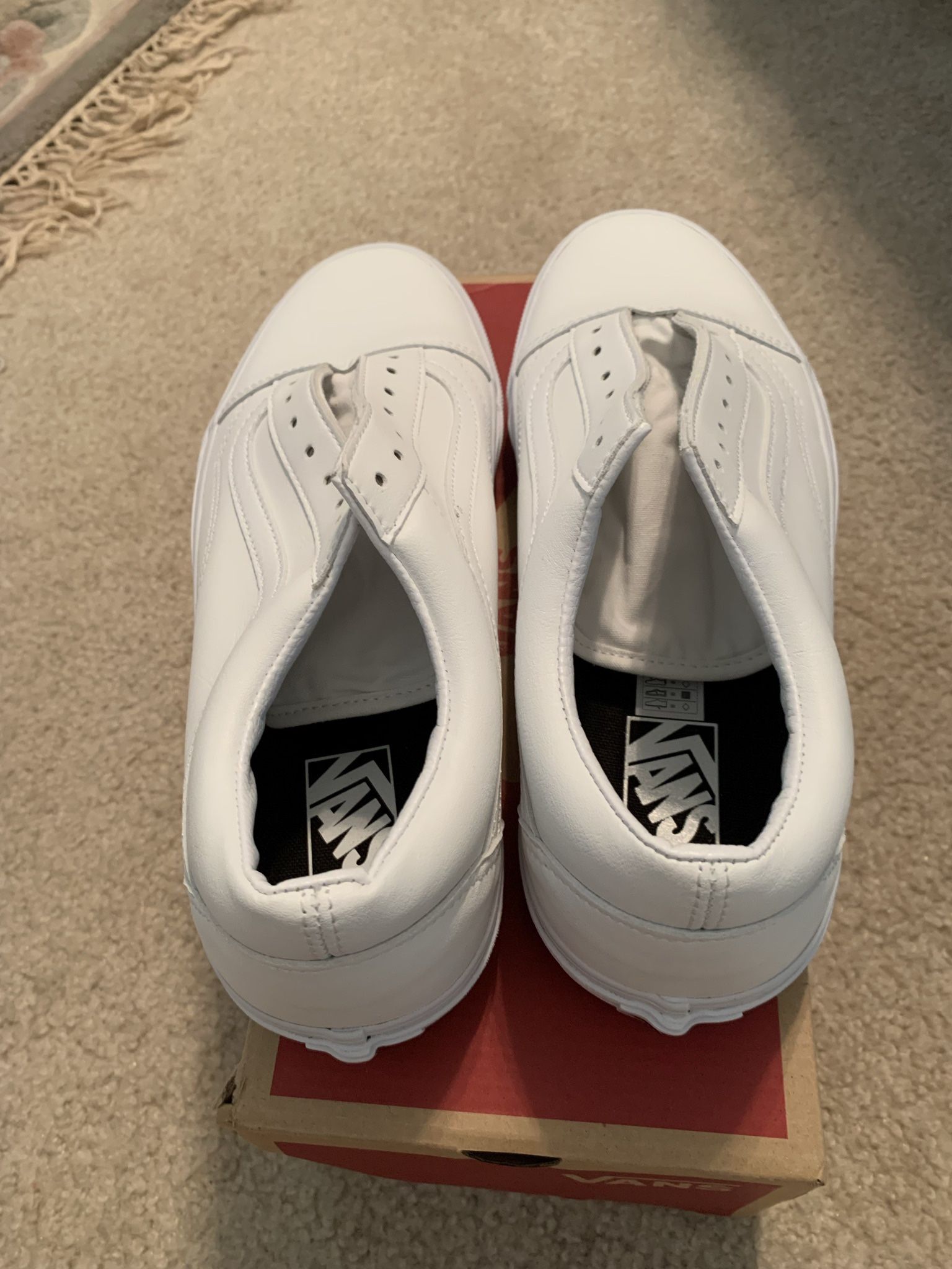 Vans White Leather Lows