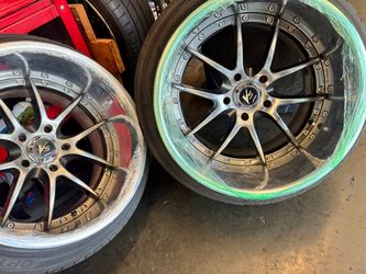 Pair Of Works Vs-Ss rims rebuilt 17s 5x114