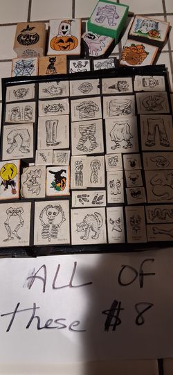 Miniature Halloween rubber stamps  ( all in the images $8)