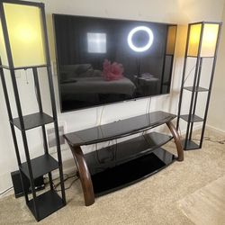 Black Glass TV Stand