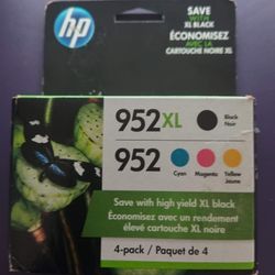 HP 952XL High Yield 4-Color Combo Pack Printer Ink Cartridges- NEW!