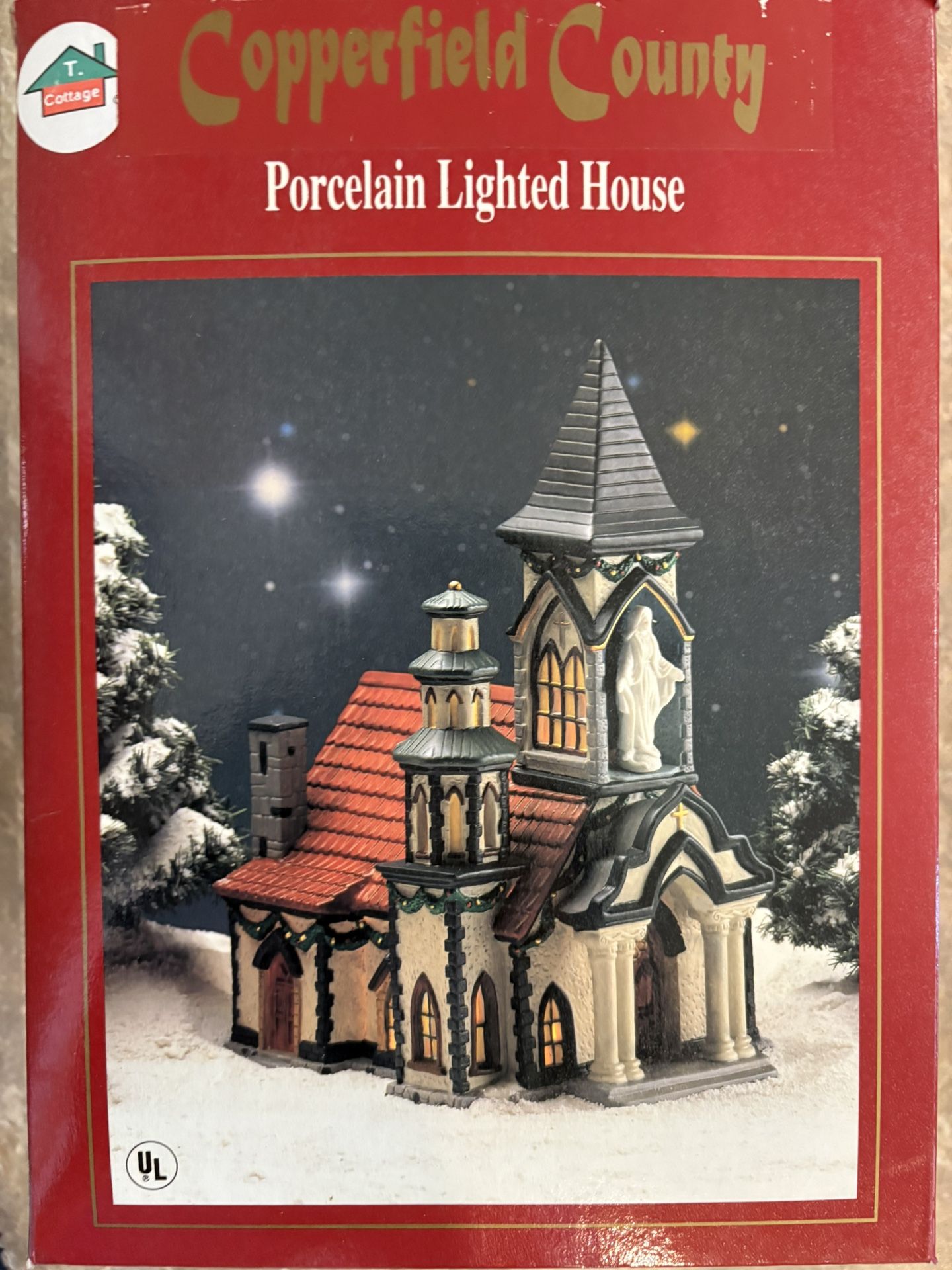 Lighted Porcelain Church Decoration