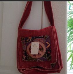 The Collection Royal Red Velvet Shoulder Bag