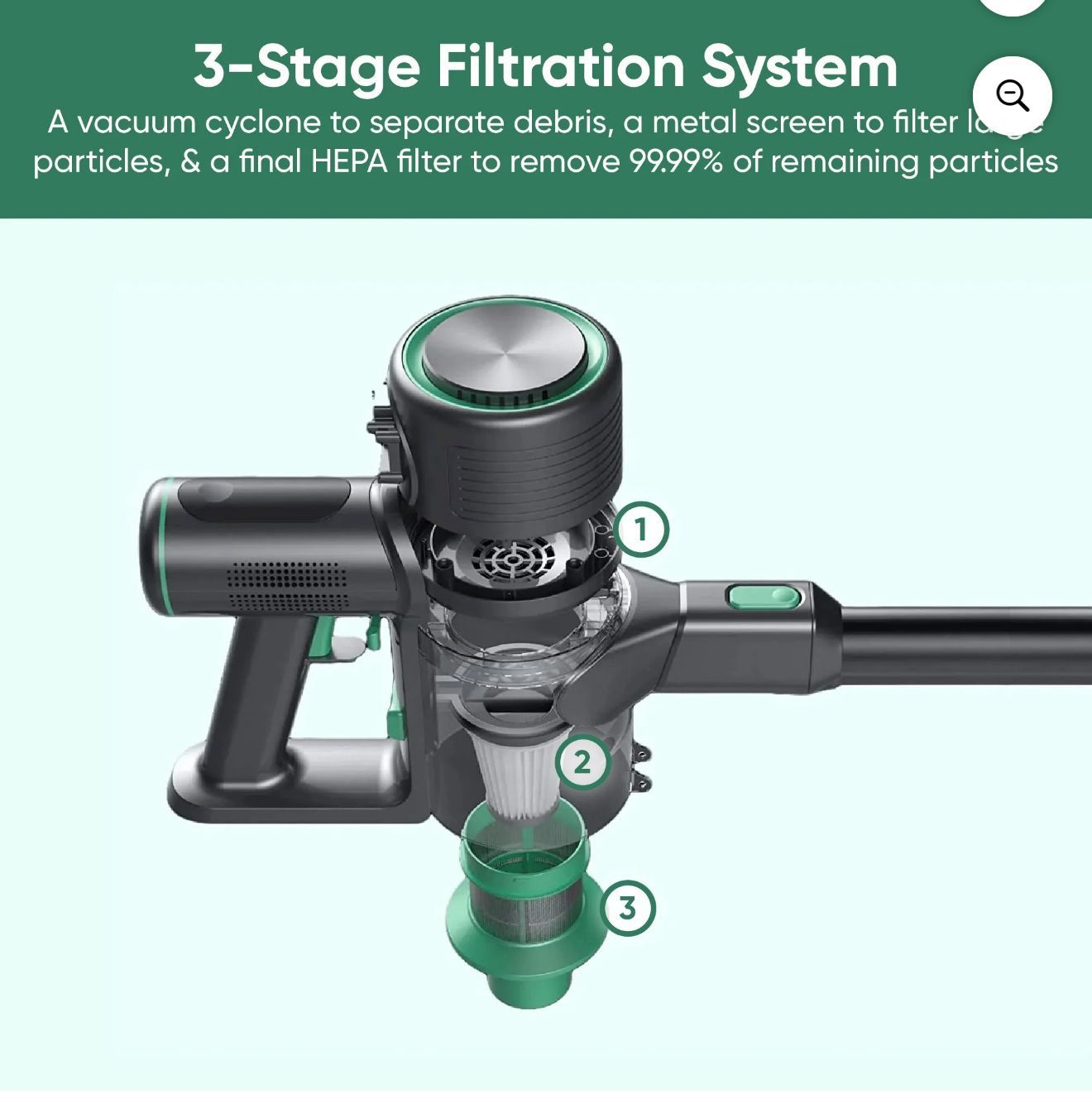 Wyze Cordless Stick Vacuum 20kPa for Carpet, Hard Floors and Pet Hair New 3pcs $110