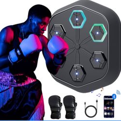 Music Boxing Machine for Adults, Smart Wall Mounted Workout Equipment with Gloves Retail Price $399