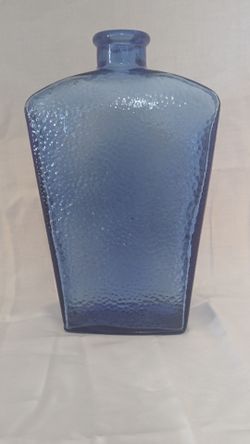 Cobalt blue glass decanter