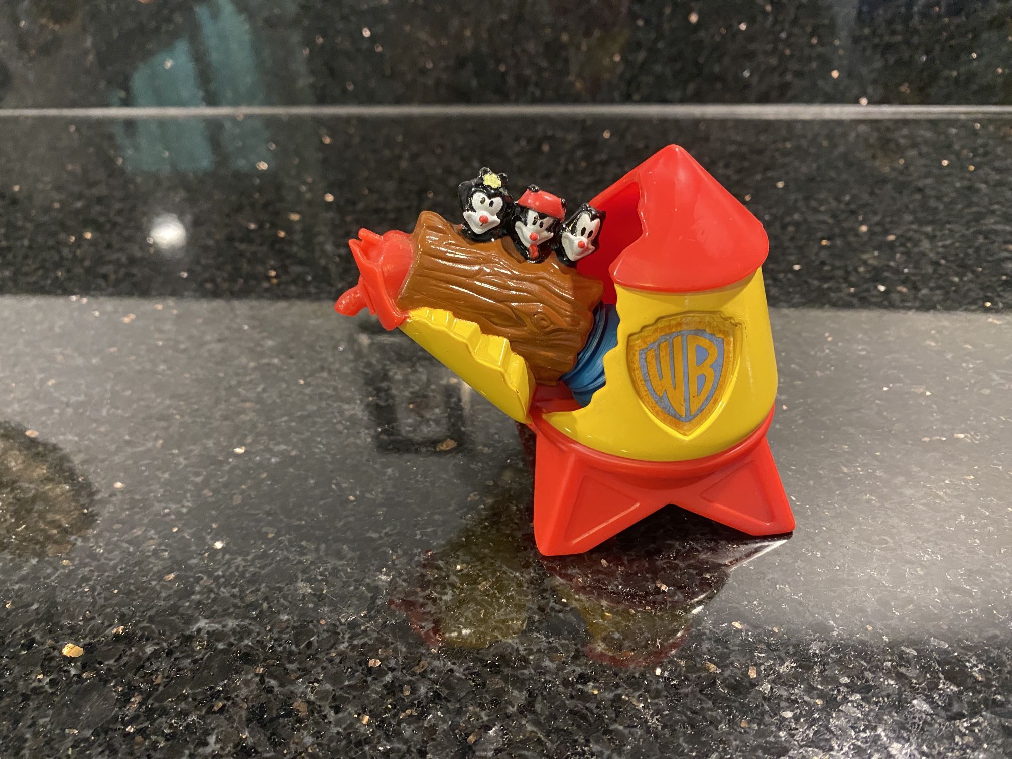 Vintage 1994 Warner Brothers Disney Space Rocket Ship Toy Plastic Pop Out Figure
