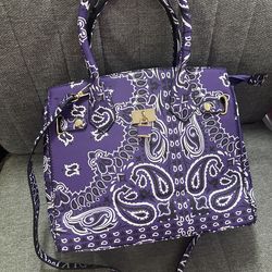 Purple bandana purse