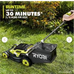 RYOBI ONE+ 18V 13 in. Cordless Battery Walk Behind Push Lawn Mower with 4.0 Ah Battery and Charger
