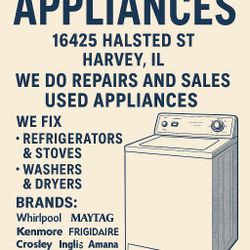 Angel and mike appliances Repair and sales Used appliances 
