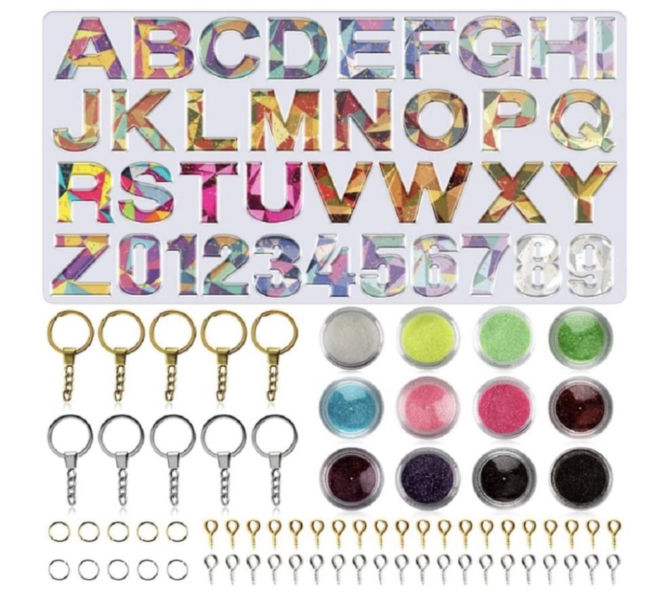 Alphabet Resin Silicone Molds Letter Number for Epoxy Molds DIY Making Keychain