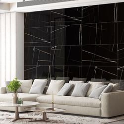 💥BLACK GLOSSY PORCELAIN TILE 24x48 