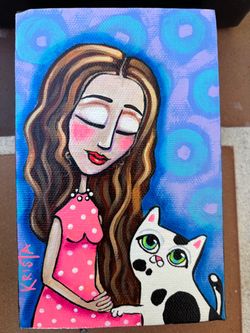 Cat Lovers. 6”x4”x1.5”. Originals. Signed and dated by Artist (Krista). Coral Gables. Priced individually $20