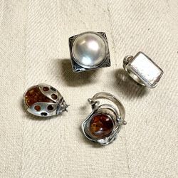 Silver Rings & A Pin.