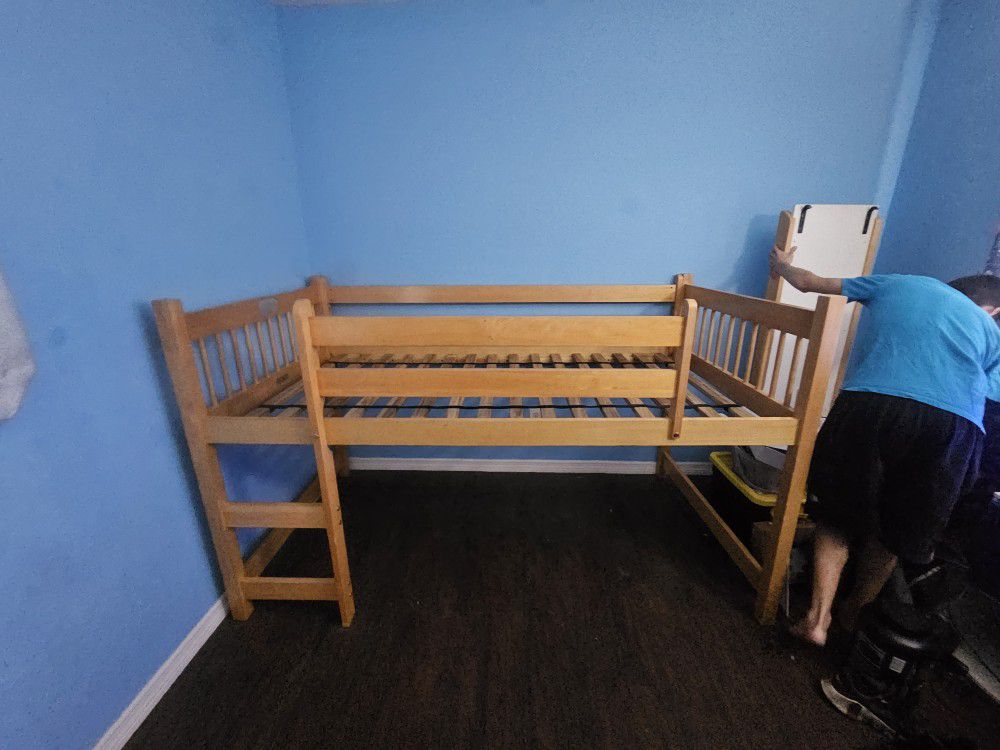 Solid Wood Bunk Bed Or Loft With Slide