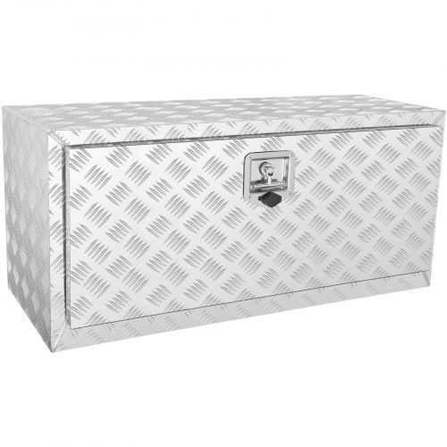 VEVOR Underbody Truck Box, 36"×17"×18" Pickup Storage Box, Heavy Duty Aluminum Diamond Plate Tool Box with Lock and Keys, Waterproof Trailer Storage B