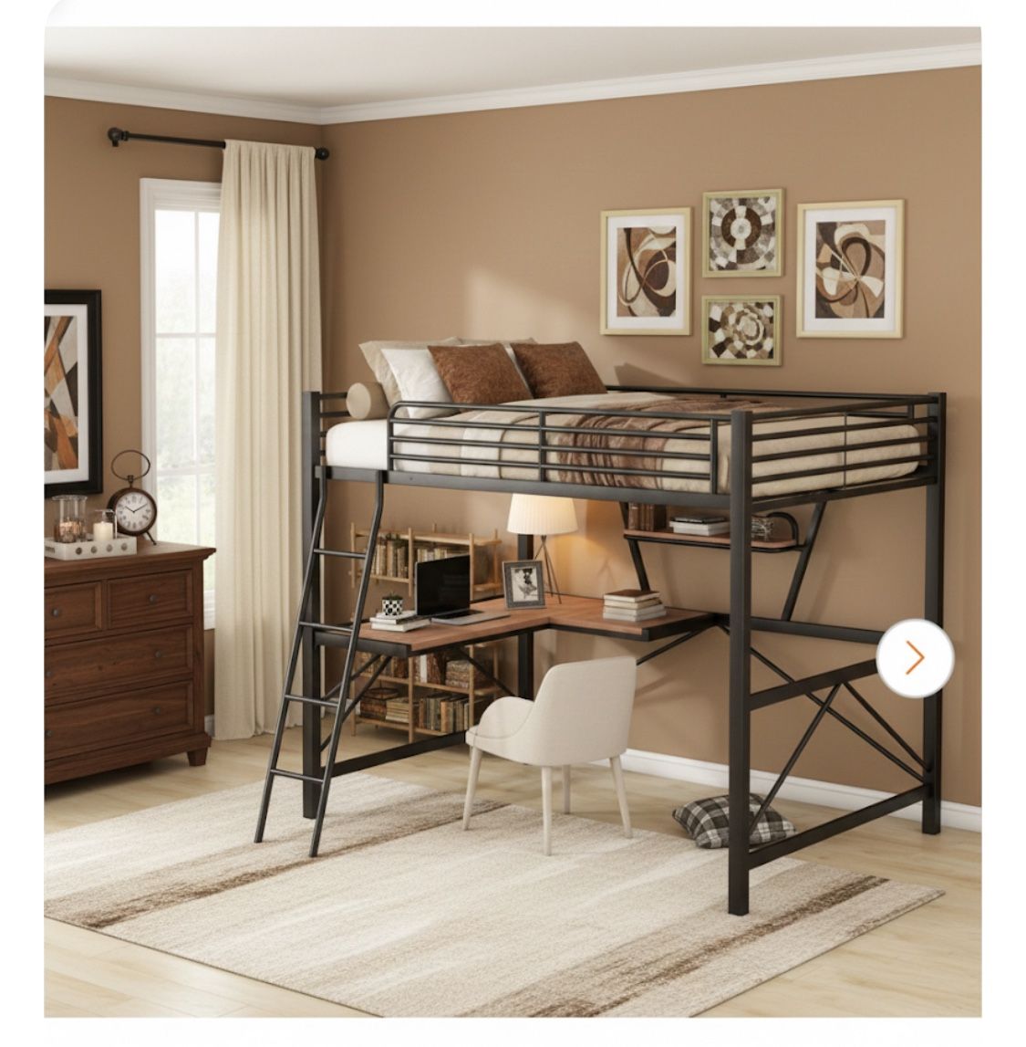 BRAND NEW IN BOX FULL LOFT BED With DESK NO MATTRESS INCLUIDED