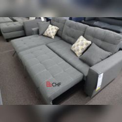 new living room sectional sofa with storage chaise and pull out bed  // CHRISTMAS SPECIAL 