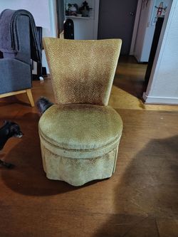 Antique Leopard print accent chair