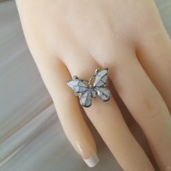 Opal Butterfly Ring, Size 7