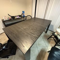 Black Wood Table With 4 Chairs