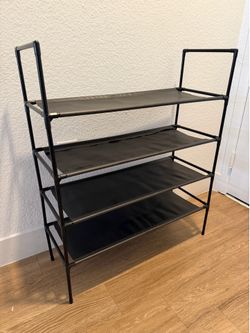 Black 4-Tier Shoe Rack