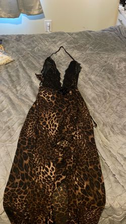 Leopard Print Halter Maxi Dress