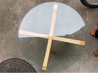 Round Side Table with Tempered Glass Top, Modern and Simple Bedside Table, Multifunctional End Table for Living Room, Bedroom, Practical Nightstand fo