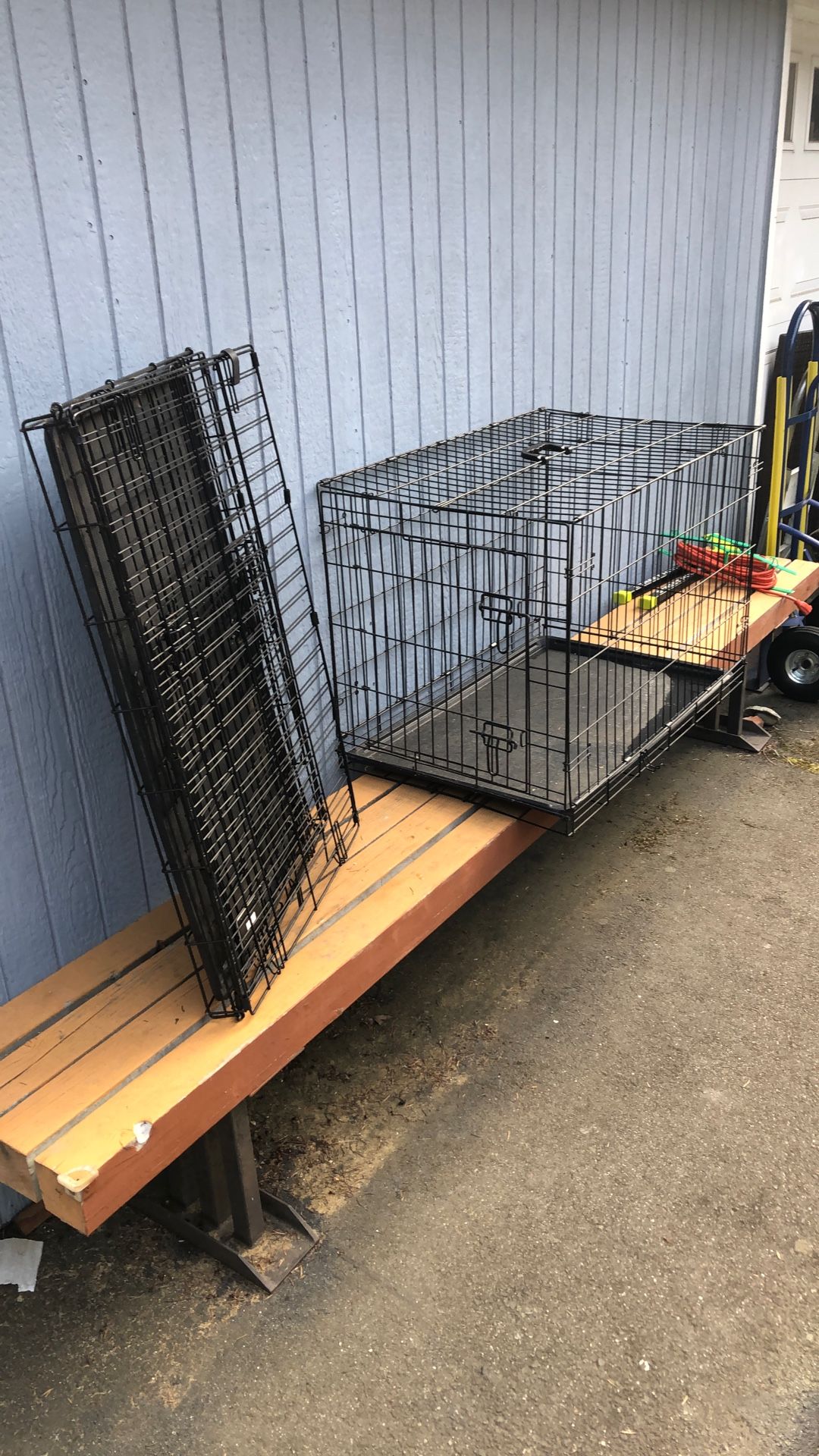 Folding Dog Crate Kennel Matching Large 2 Lot