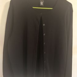 Xl Black Button Up Cardigan. Light Weight 