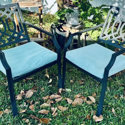 Two (2) for $50 with Cushions High Style Outdoor Metal Patio Chairs with their Cushions ☀️