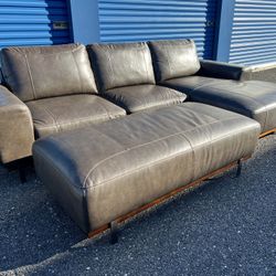 Sectional Sofa Sectional Couch With Large Ottoman ! Sofa ! Leather Couch ! Leather Sofas ! Free Delivery