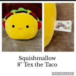 New Squishmallow,  8" Tex/Taco 