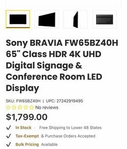 Sony BRAVIA FW-65BZ40H