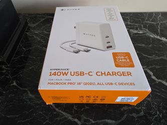 New Sealed HyperJuice 140W USB-C PD 3.1 Wall Charger w/ 2M Cable - MacBook Pro