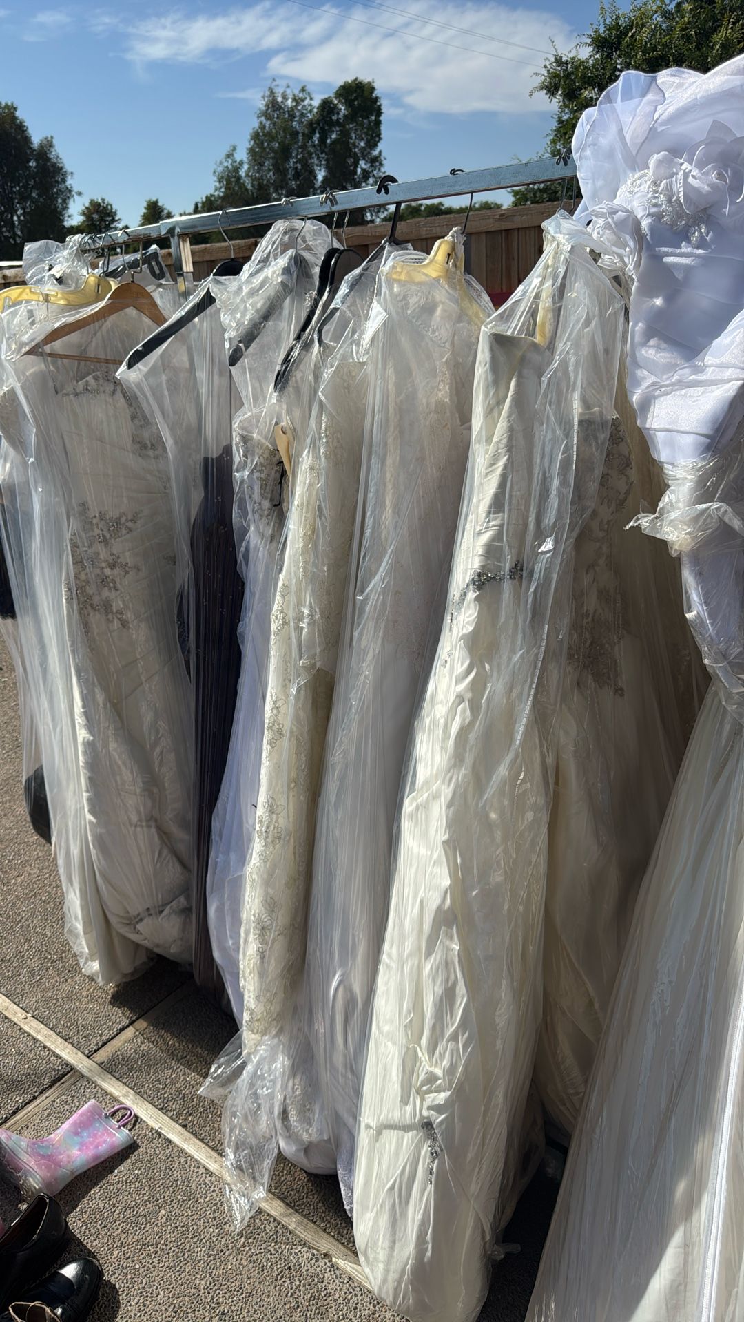 Assortment of wedding gowns