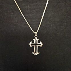 AWESOME Sterling Silver CROSS and CHAIN