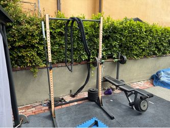 Weights and wine fridge