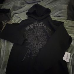 Black On Black Spider Hoodie Size Medium 