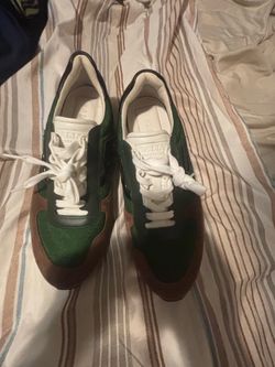 Bally Green and Brown Low-Top Sneakers