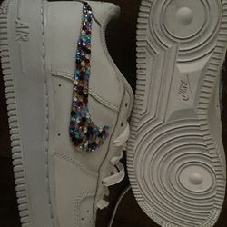 Boys Nike shoe With Nike Check. Bedazzled 