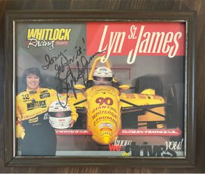Autographed photo of Indy car driver Lynn St. James 1994 to 1995 Autographed photo of Indy car driver Lynn St. James 1994 to 1995