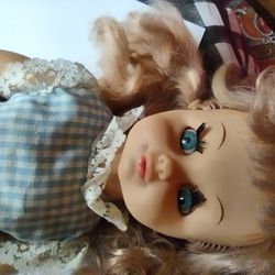 Old Vintage Large Wind Up Doll Plays Music (Works)