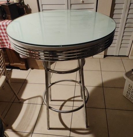 Pub table in vintage diner style