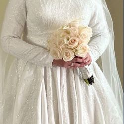 Long Sleeves Wedding Dress For Hijabi Girls 