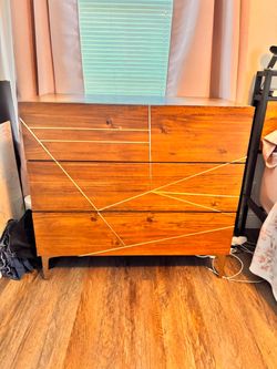 Mid-Century Modern 3-Drawer Wood Dresser