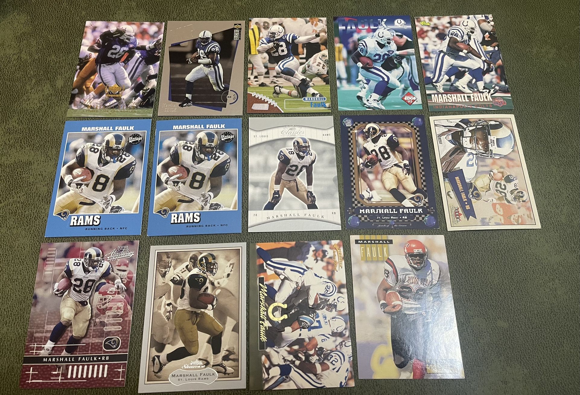 Lot Of 14 Marshall Faulk Football Cards Including Rookie