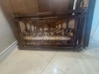 RARE HANDMADE BETHLEHEM HOLY LAND LAST SUPPER – GENUINE OLIVE WOOD & HAND-SCULPTED RELIEF – ONE-OF-A-KIND