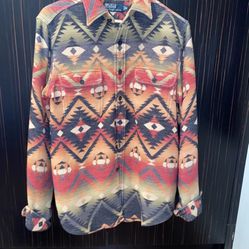 Vintage Polo Ralph Lauren RL RRL Wool Flannel Shirt Navajo Aztec Kanye Yeezy YZY
