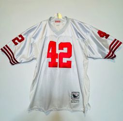 Mitchell Ness Ronnie Lott 42 San Francisco 49ers Football Jersey White Red Men